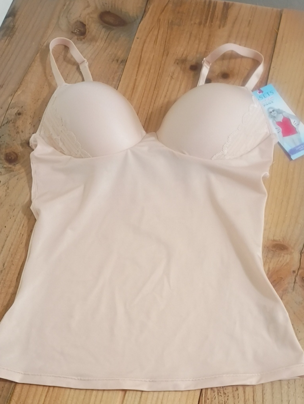 Assets Red Hot Label by Spanx Satin Wire Free Luxe & Lean Lace Cami Size L NWT
